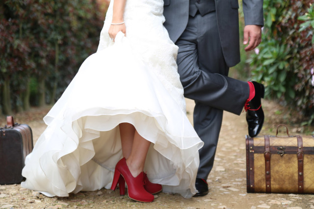 Zapatos de rojos de novia